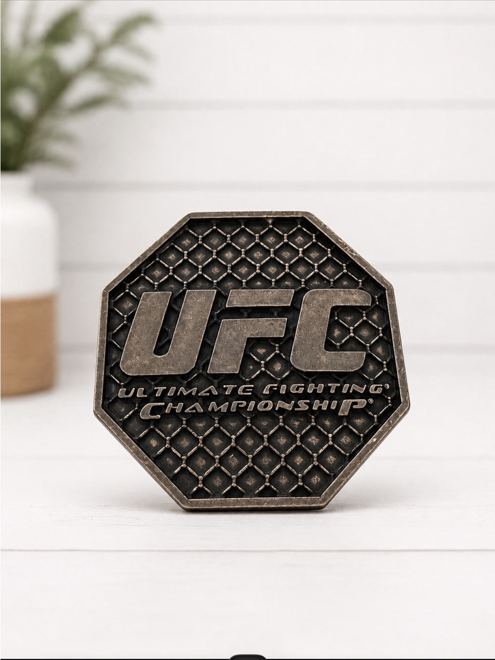 UFC Ultimate Fighting Championship Bronze Colored Octagon Belt Buckle